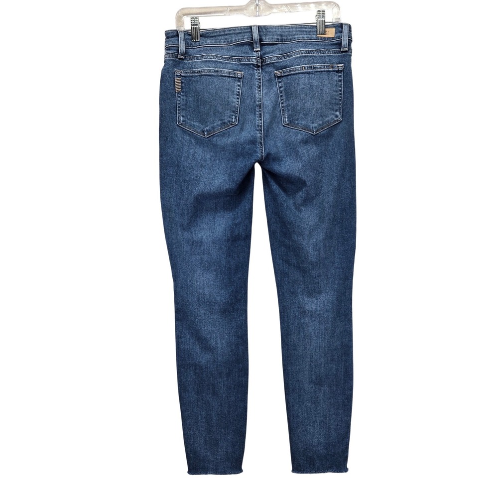 Paige Verdugo Ankle Skinny Jeans Medium Wash Raw Hem Distressed‎ Size 29 Western - Picture 7 of 7